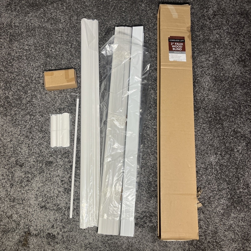 2 Inch Faux Wood  Snow White Cordless Blinds 36‎ x 36